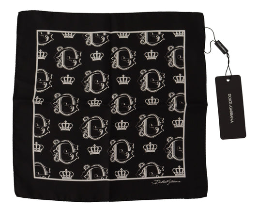 Dolce & Gabbana Black DG Crown Print Square Fazzolefief