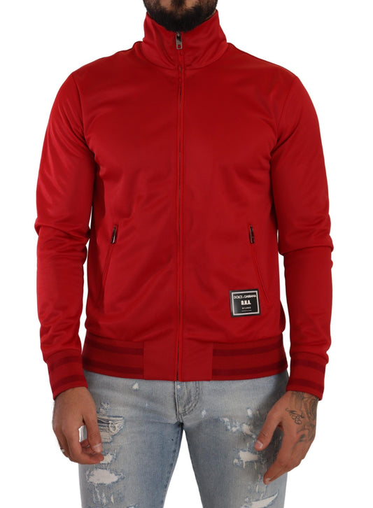 Dolce & Gabbana Red Full Zip à manches longues D.N.A Sport Gym Pull