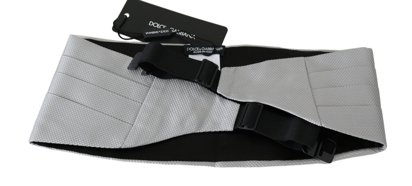 Dolce & Gabbana Grey Men Belt Belt 100% Silk Cummerbund