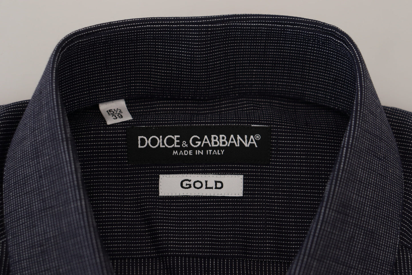 Dolce & Gabbana Blue Stripe Stripe Flax Robe Formel Gold Shirt