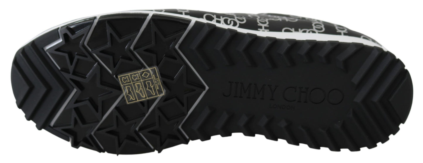 Sneakers Monza en cuir noir et argent Jimmy Choo