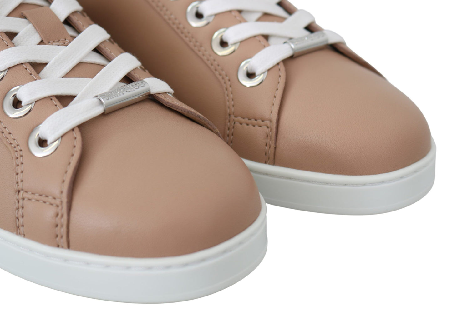 Jimmy Choo Powder Pink Pink Leather Cash Sneakers