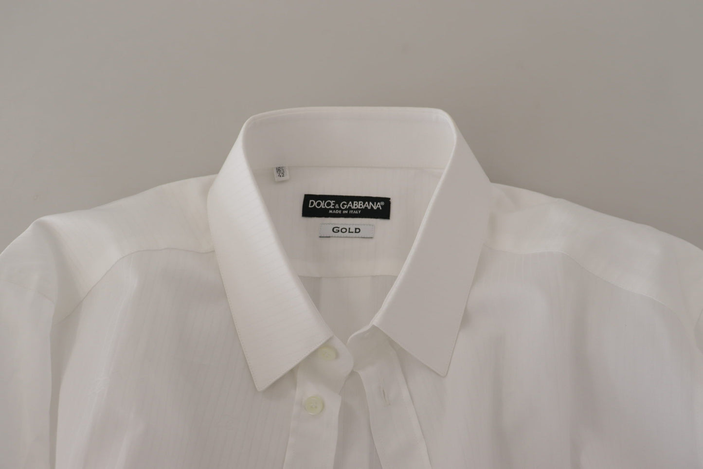 Dolce & Gabbana White Slim Fit Cotton Formel Dress Shirt