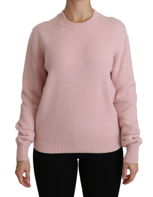 Dolce & Gabbana Pink Crew Neck Cashmere Pullover Pullover