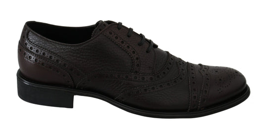 Dolce & Gabbana Brown Leather Brog Derby Derby Derbe Chaussures