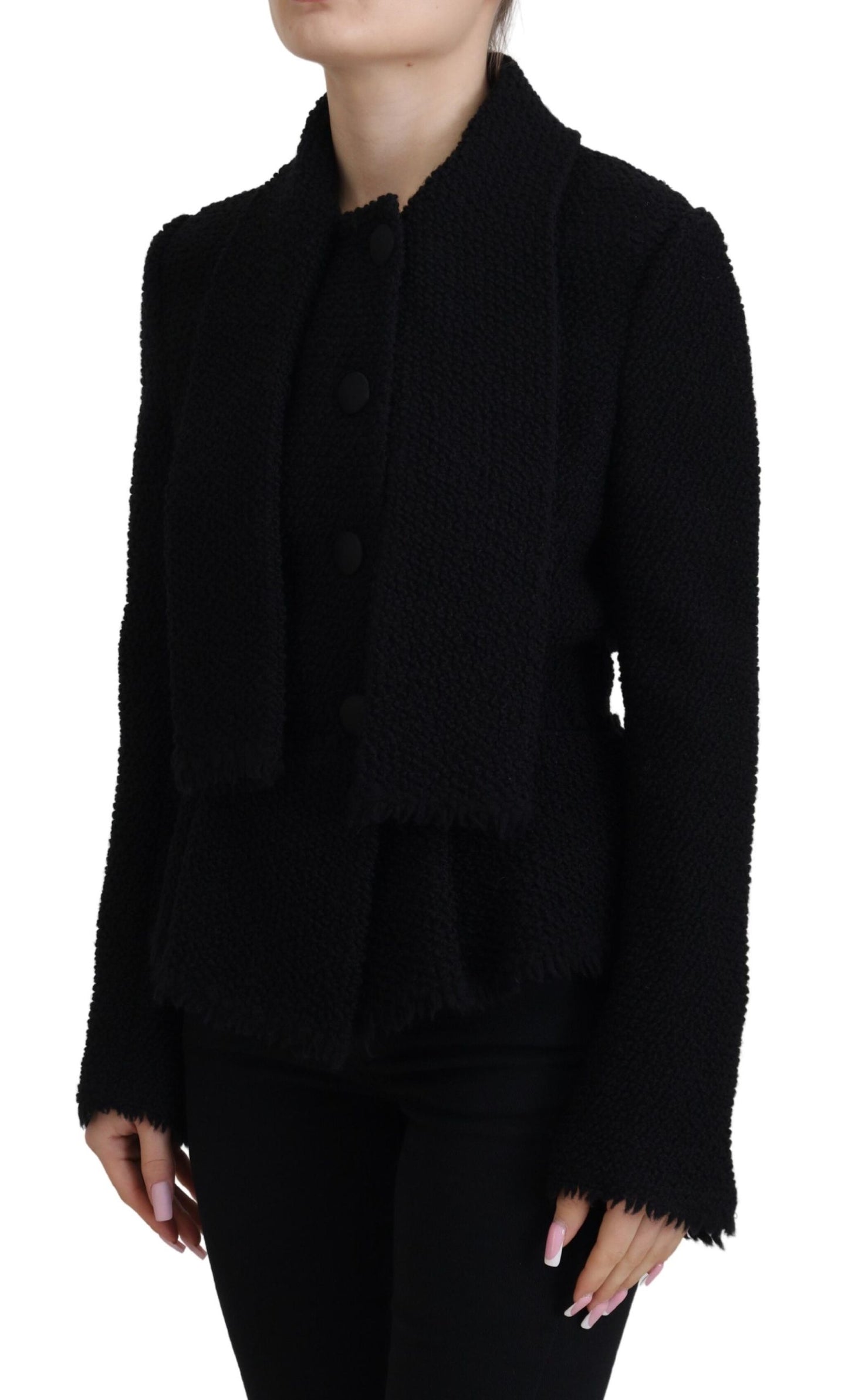 Giacca per blazer per blazer Dolce & Gabbana Black Wool Coat