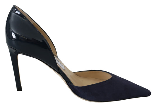 Jimmy Choo Navy Blue Leather Darylin 85 Pumps Chaussures