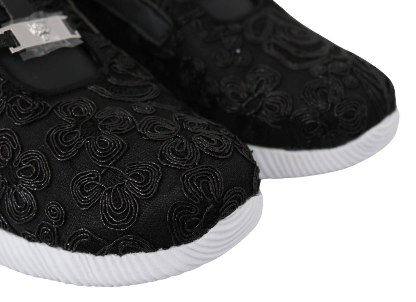 Plein Sport Black Polyester Läufer Joice Sneakers Schuhe