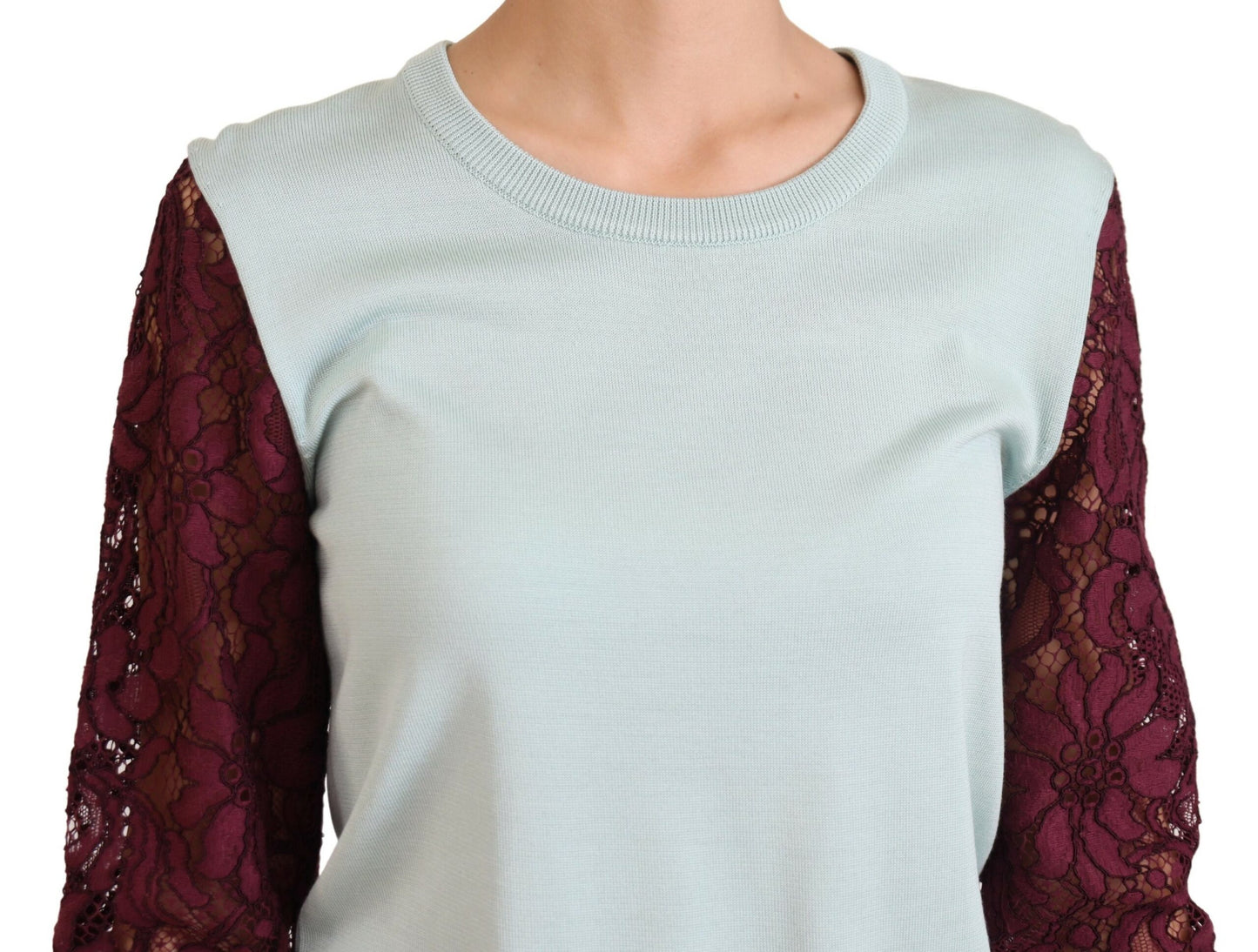 Dolce & Gabbana Elegant Multicolor Lace Silk Blend Sweater