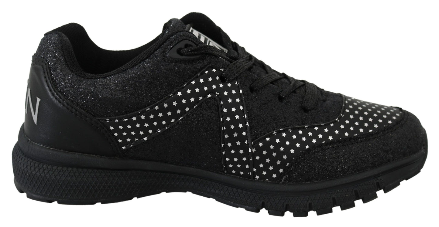 Plein Sport Black Polyester Runner Jasmins Sneakers Chaussures