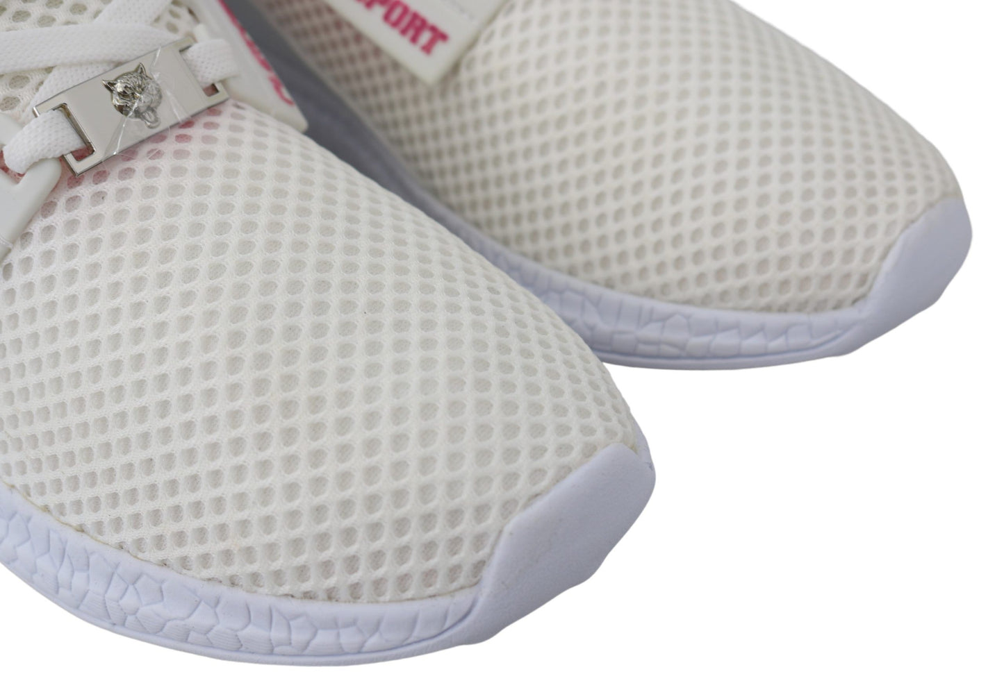 Plein Sport White Polyester Runner Becky Sneakers Chaussures