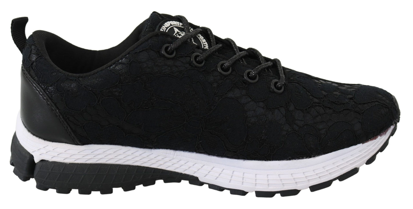 Plein Sport Black Polyester Runner Umi Sneakers Chaussures