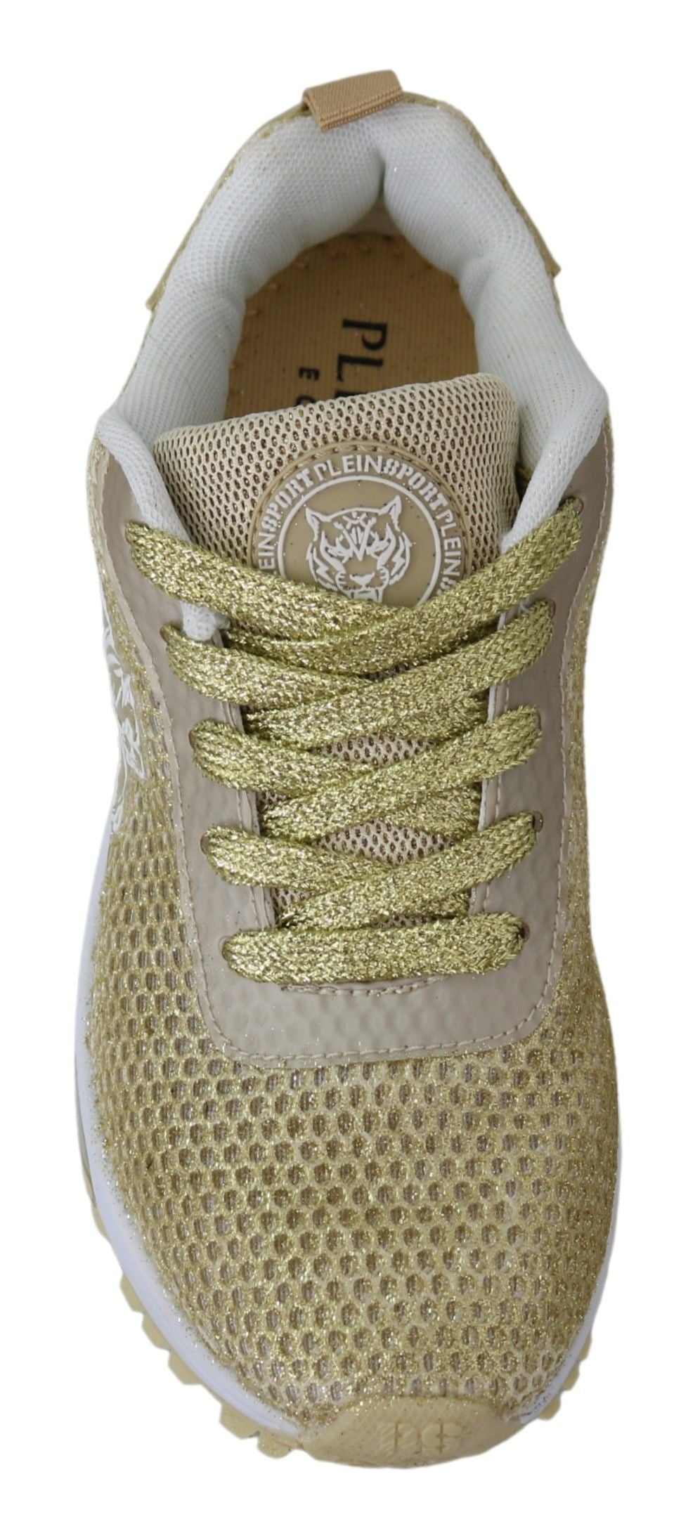 Plein Sport Gold Polyester Gretel Sneakers Chaussures