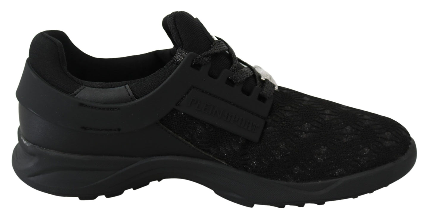Plein Sport Black Polyester Runner Beth Sneakers Chaussures