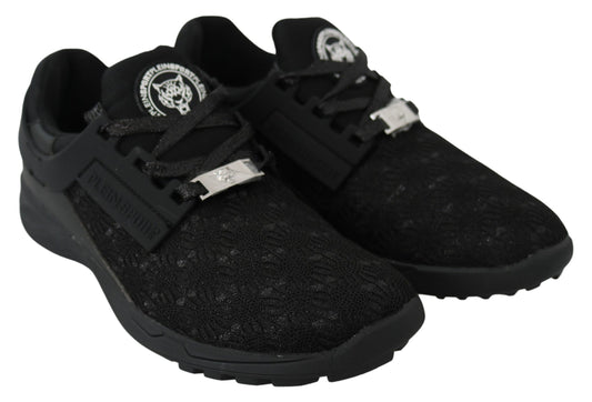 Plein Sport Black Polyester Läufer Beth Sneakers Schuhe