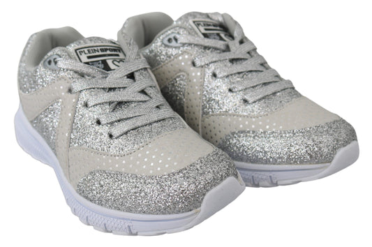 Plein Sport Silver Polyester Runner Jasmines Sneaker Scarpe