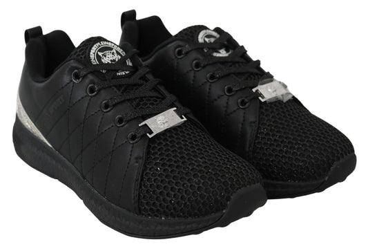 Plein Sport Black Polyester Läufer Gisella Sneakers Schuhe