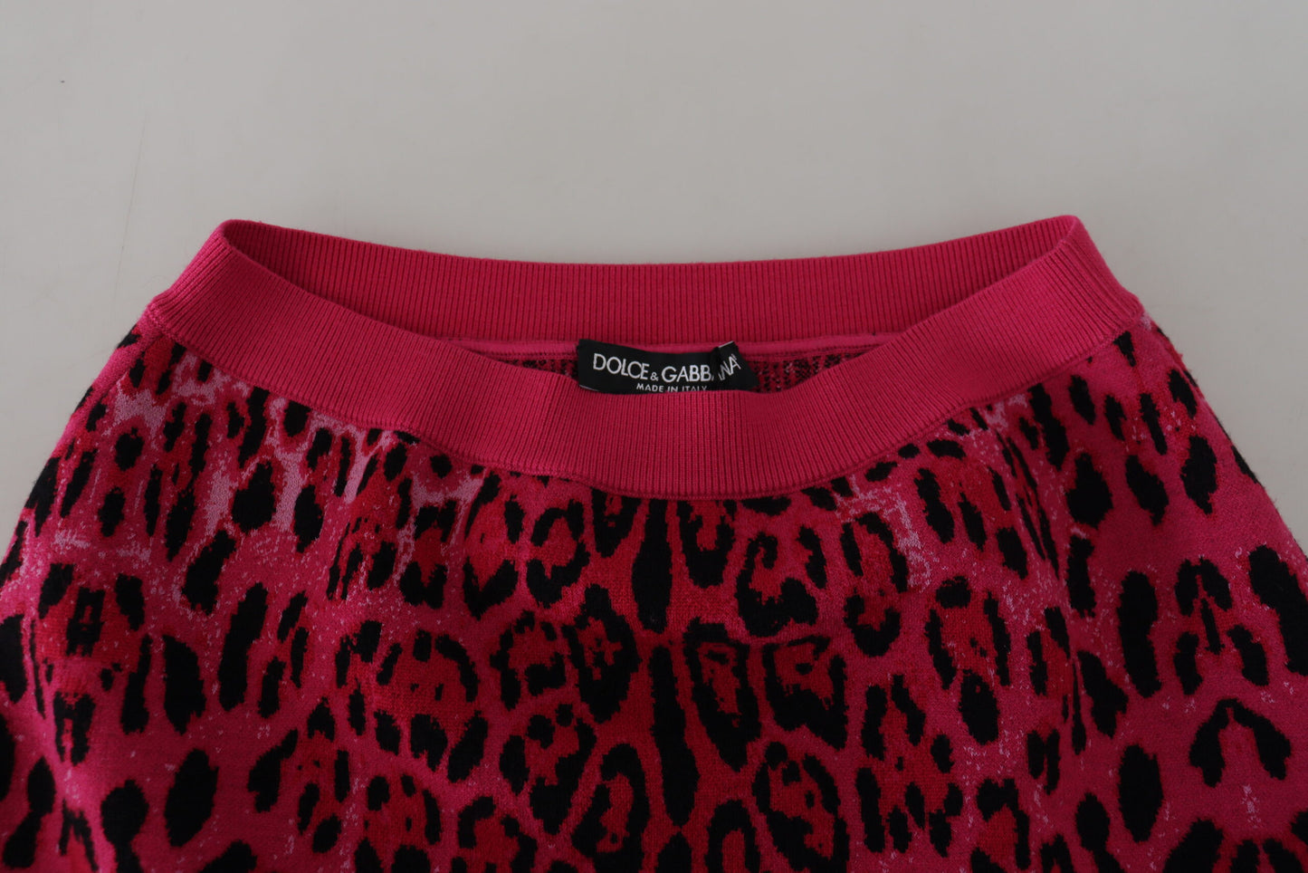 Dolce & Gabbana Pink Leopard High taille A-Line Mini jupe