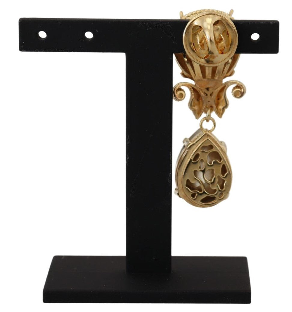 Dolce & Gabbana Gold Tone Brass Crystal Crystal Bilch Penale