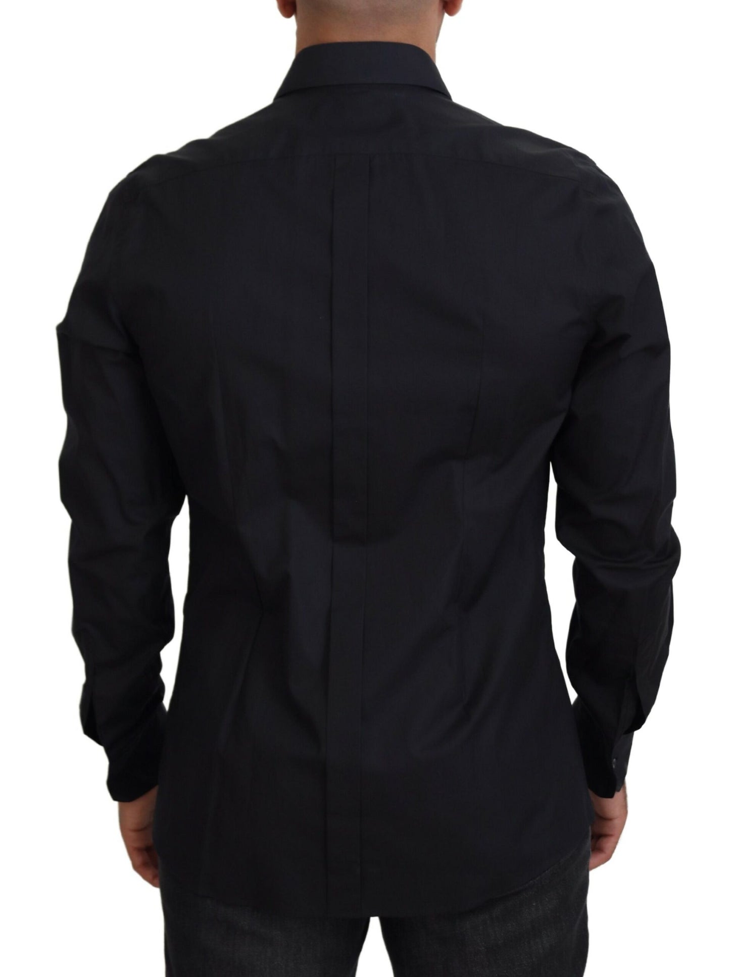Dolce & Gabbana Black Roses Slim Fit Cotton Shirt