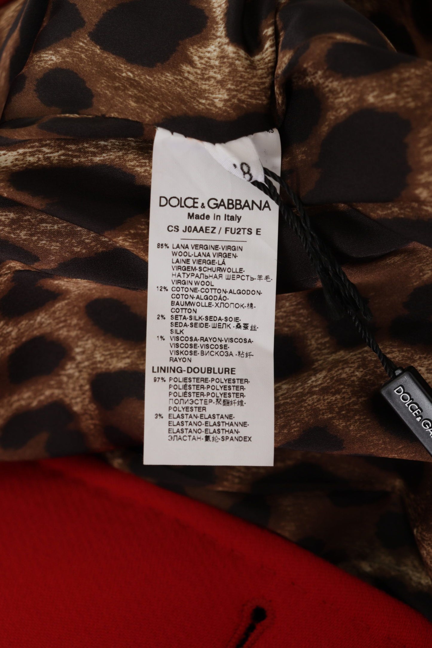 Dolce & Gabbana Elegant Red Leopard Trench Coat