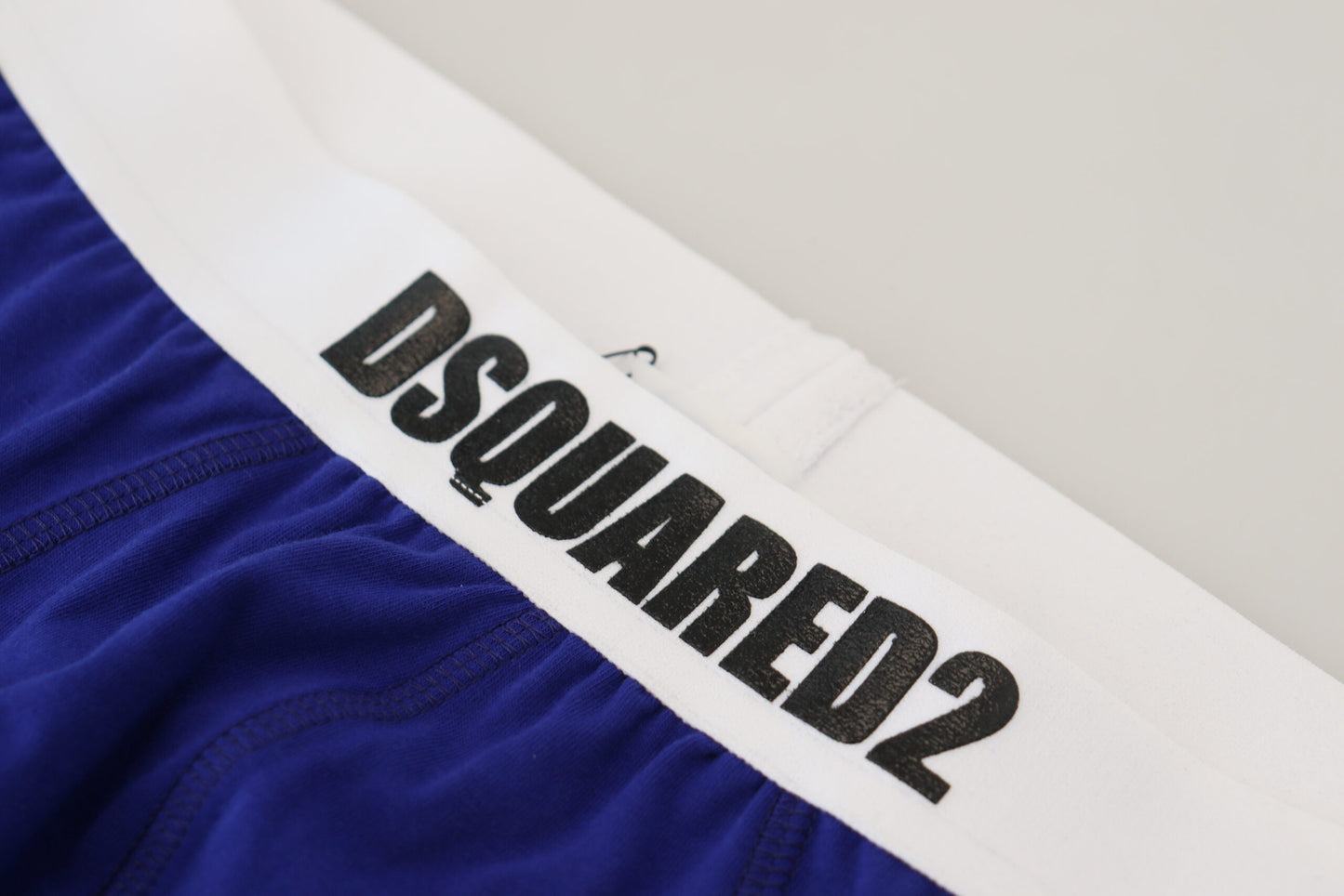 Dsquared² Blue White Logo Baumwolle Stretch Männer kurze Unterwäsche kurze Unterwäsche