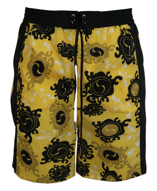 Dsquared ² giallo nero stampato da uomo shorts costumi da bagno