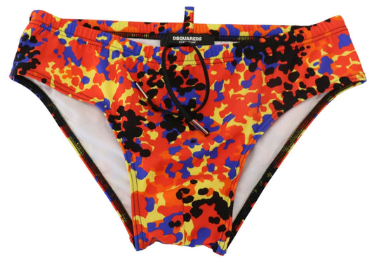 Dsquared² Multicolor Logo Imprimé Men Swim Brief Swimwear