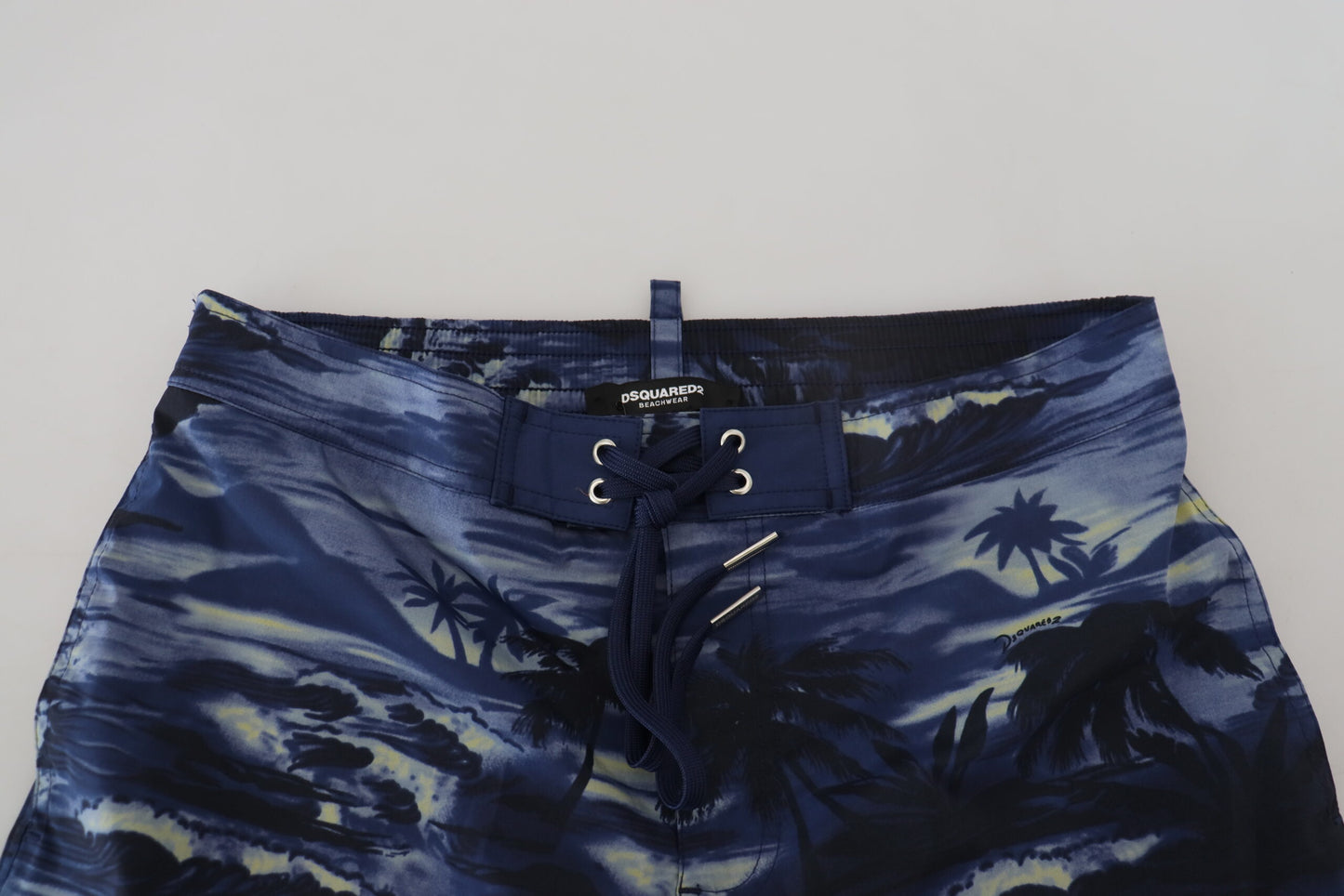 DSquared² Blue Tropical Wave Design Bishwear Shorts Sweetwear