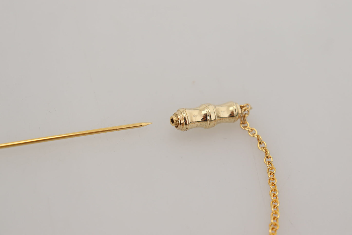Dolce & Gabbana Gold Tone 925 Spilla a catena in cristallo in argento sterling