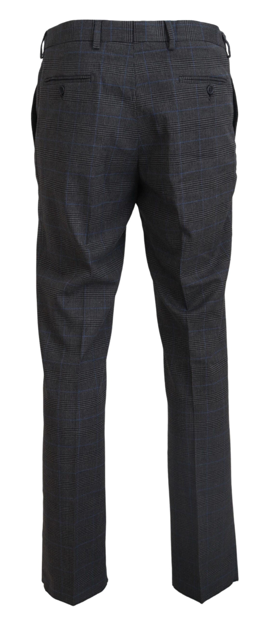 Pantaloni formali in lana a scacchi grigi di Bencivenga