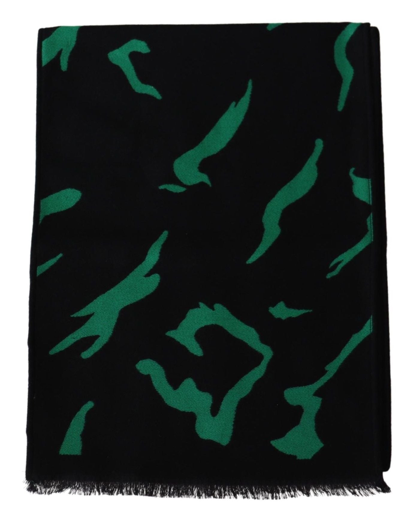 Givenchy Black Green Wolle Unisex Winter warmer Schal Wickelschal