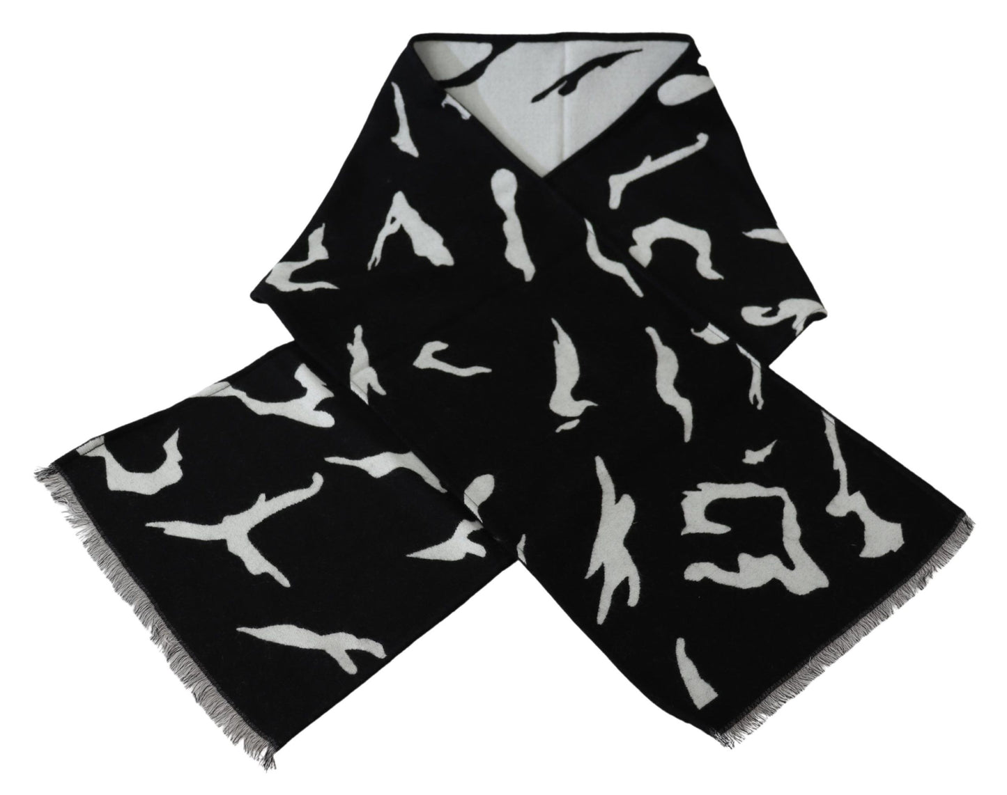 Givenchy Black White Woll Unisex Winter warmer Schal Wickelschal
