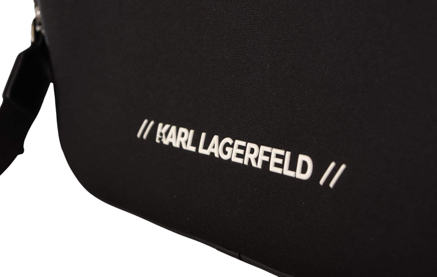 Karl Lagerfeld Black Nylon Laptop Crossbody Borse