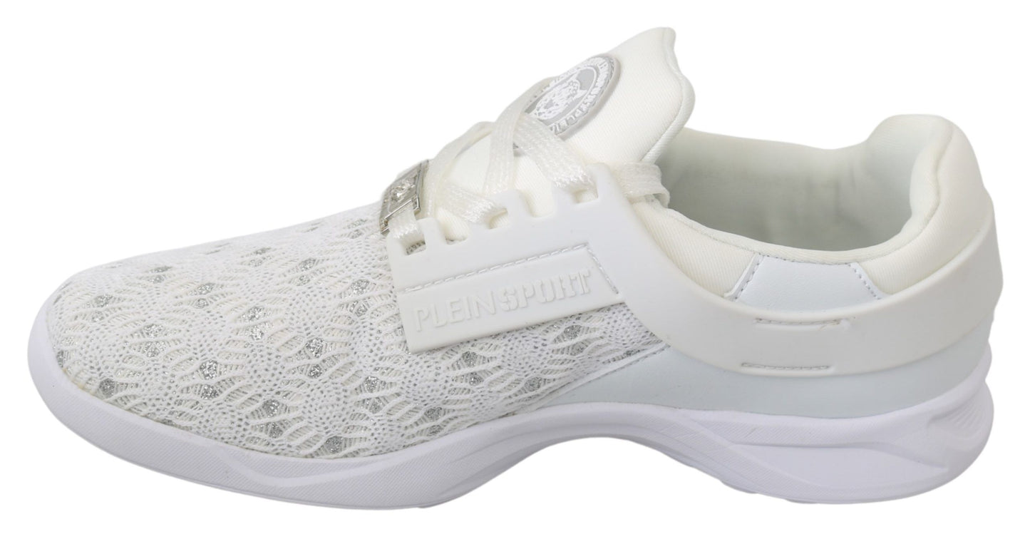 Philipp Plein White Polyester Casual Sneakers Chaussures
