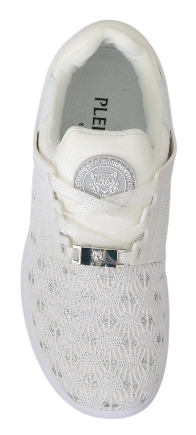 Philipp Plein White Polyester Casual Sneakers Schuhe