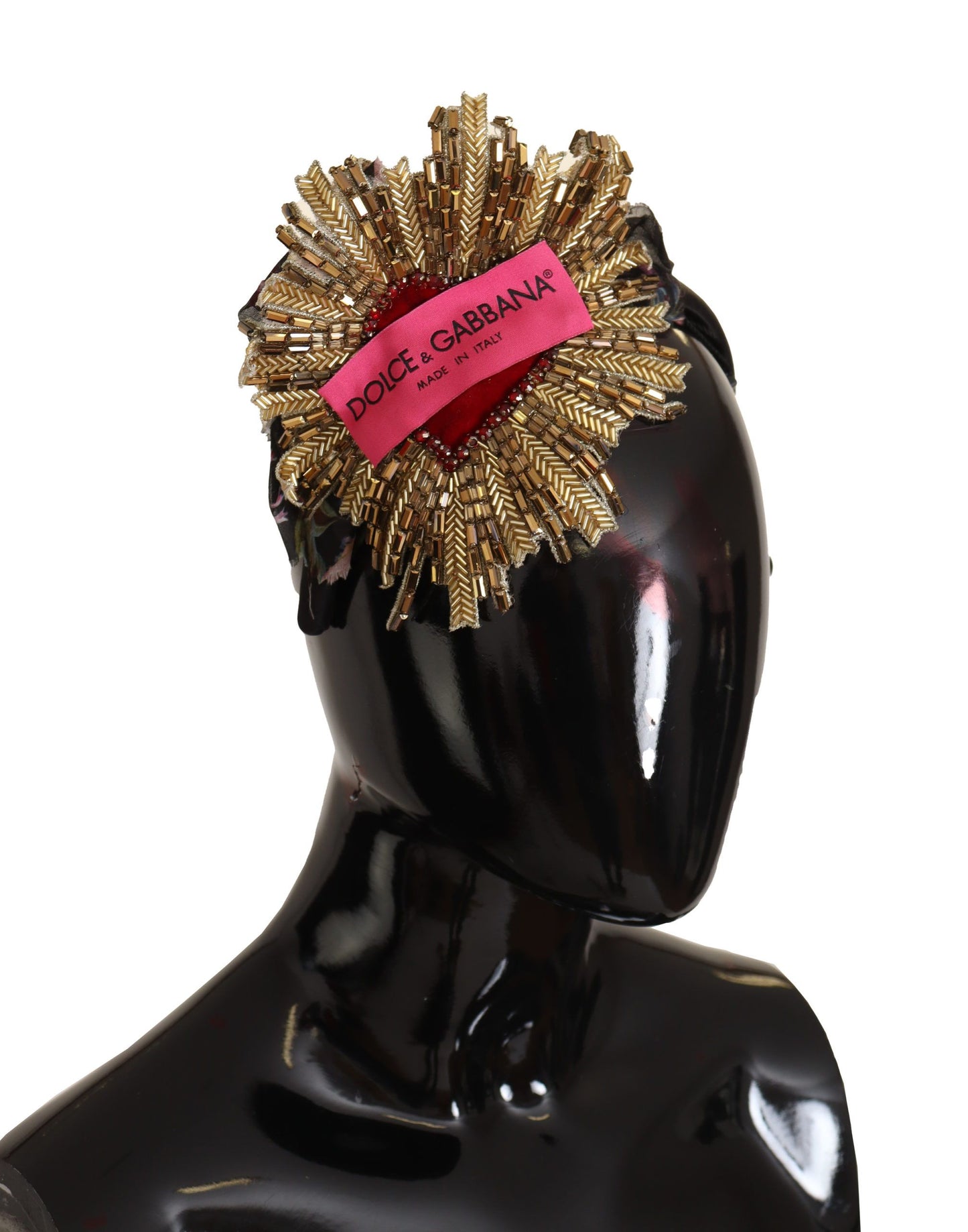 Dolce & Gabbana Black Gold Sacred Heart Logo verschönerte Stirnbanddiadem