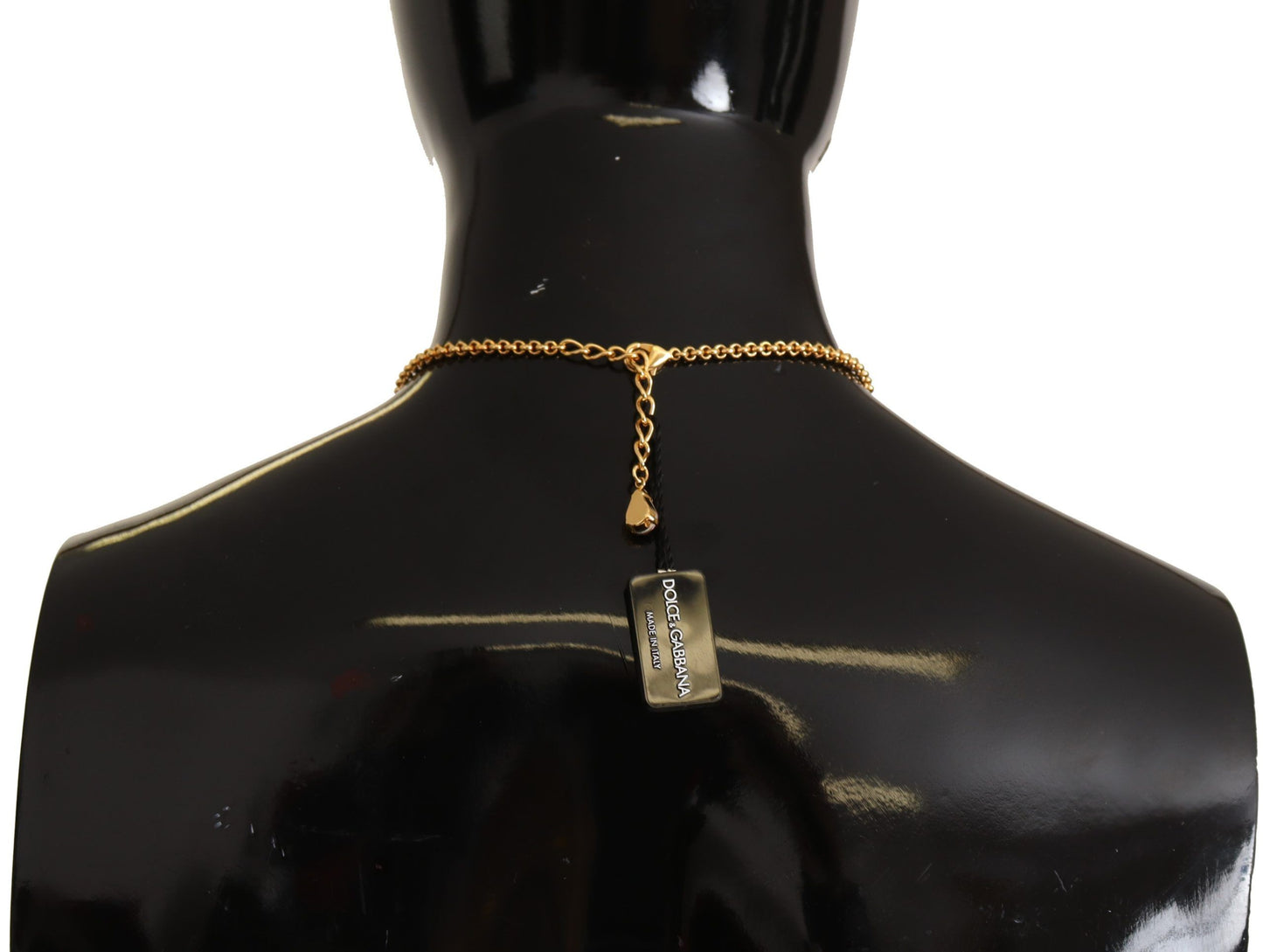 Dolce & Gabbana Gold Rose Love Love Crystal Charm Chain Halskette
