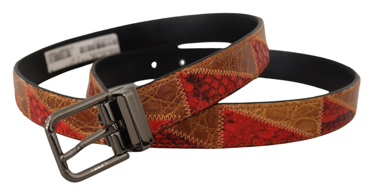 Dolce & Gabbana Elegant Two-Tone Snakeskin Leather Belt