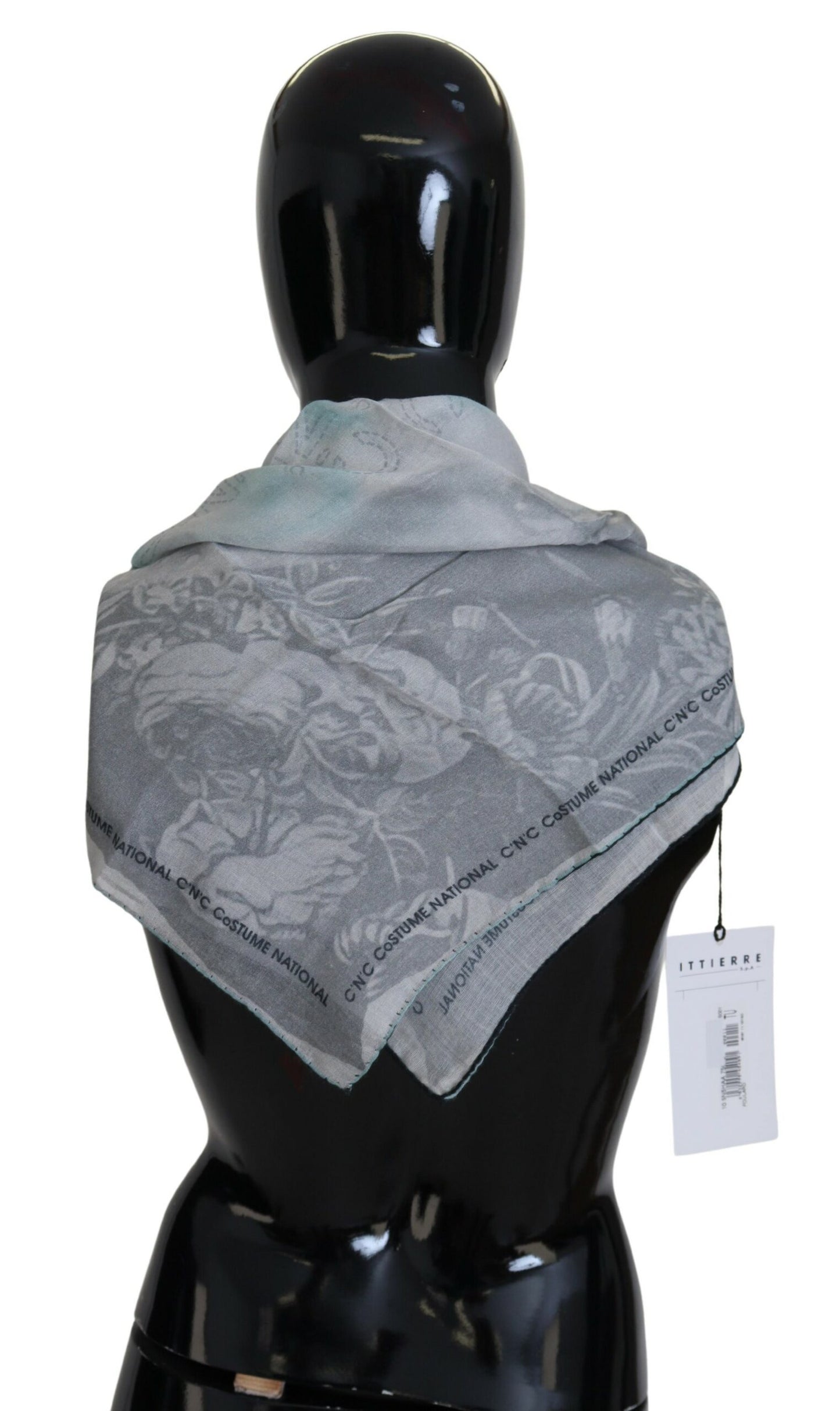 Costume National Grey Print Scialle FOULARD CARCH