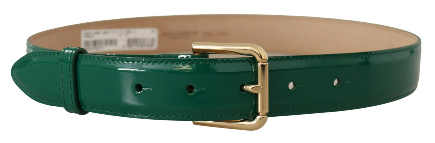 Dolce & Gabbana Green Belved Logo in pelle Cintura incisa
