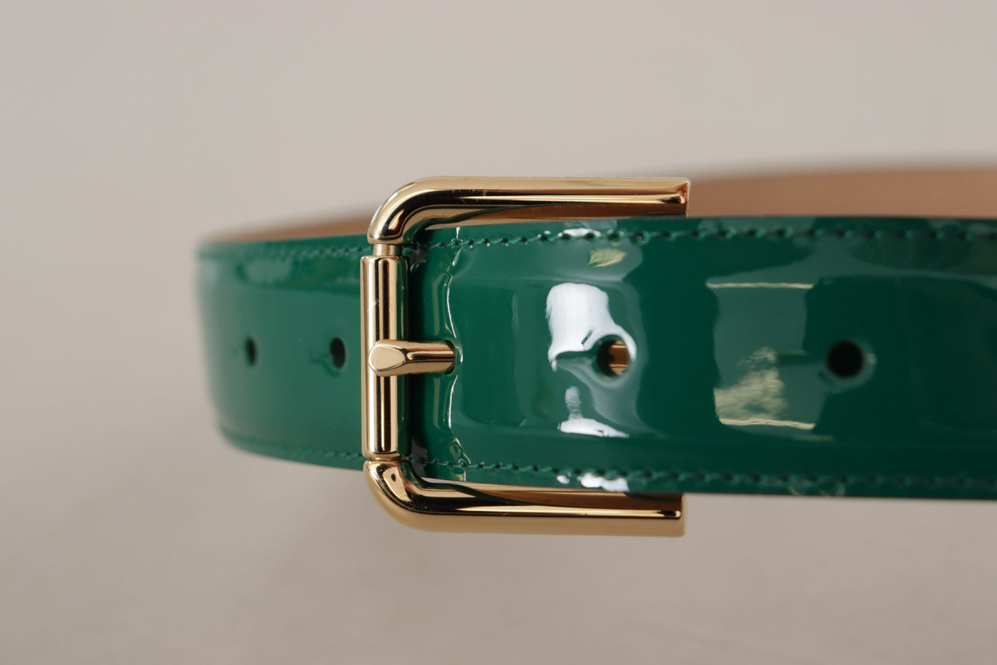 Dolce & Gabbana Green Belved Logo in pelle Cintura incisa