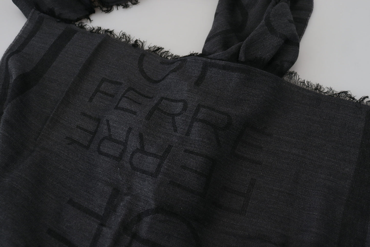 Gf ferre en laine noire en tricot couche de cou châle châle écharpe