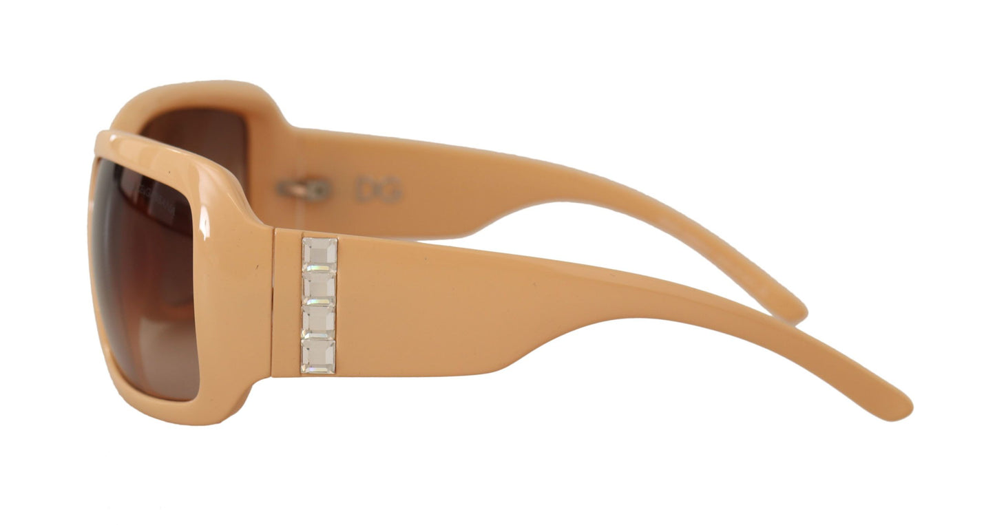 Dolce & Gabbana Beige Cat Eye PVC Rahmen braune Linsen Schattierungen Sonnenbrille