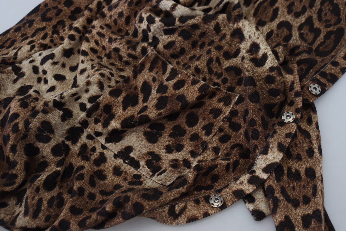 Dolce & Gabbana Brown Leopard Wool Robe Cardigan Pull