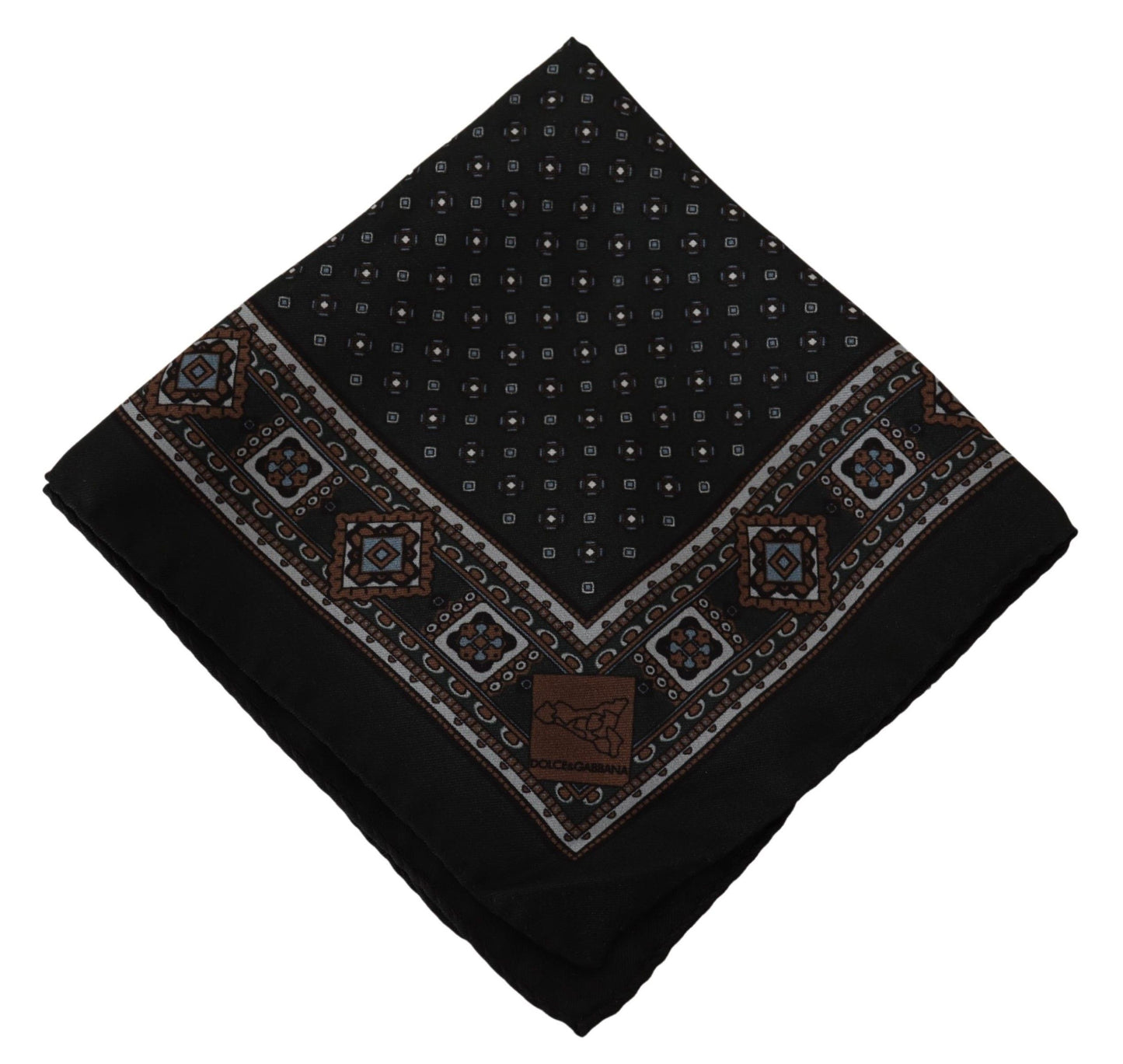 Dolce & Gabbana schwarze Seidenmänner Taschenquadrat Taschentuch Schal