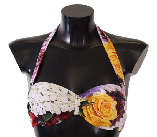 Dolce & Gabbana Multicolor Blumen Bikini Bikini Top Badebode