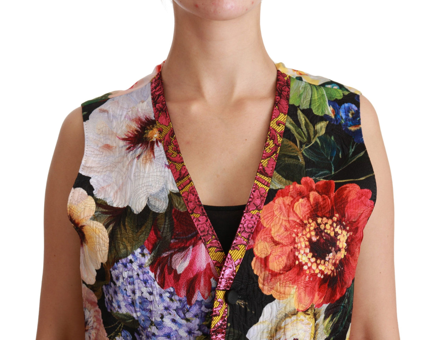 Dolce & Gabbana mehrfarbige florale ärmellose Weste Top Weste