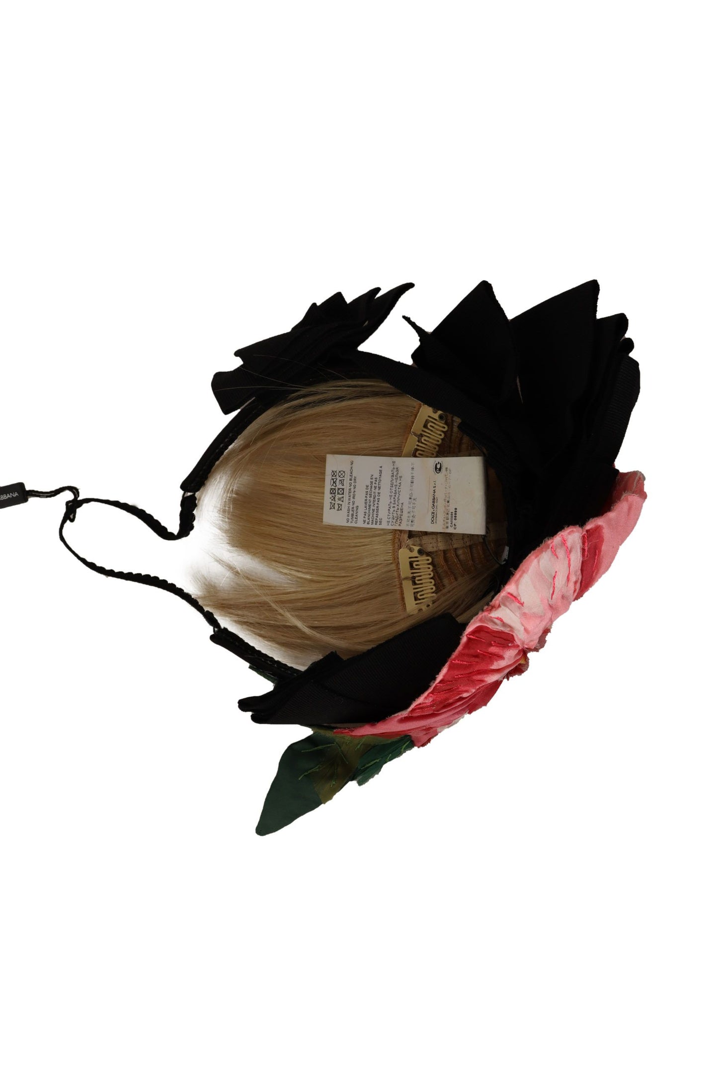 Dolce & Gabbana schwarzes Seiden weißes Haar PARUCCHIERA Diadem Stirnband