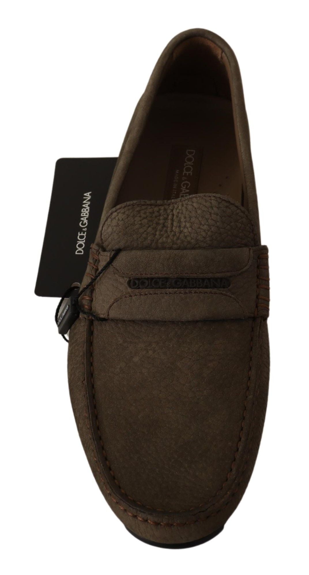 Dolce & Gabbana Brown in pelle marrone Slip su scarpe Mocassin